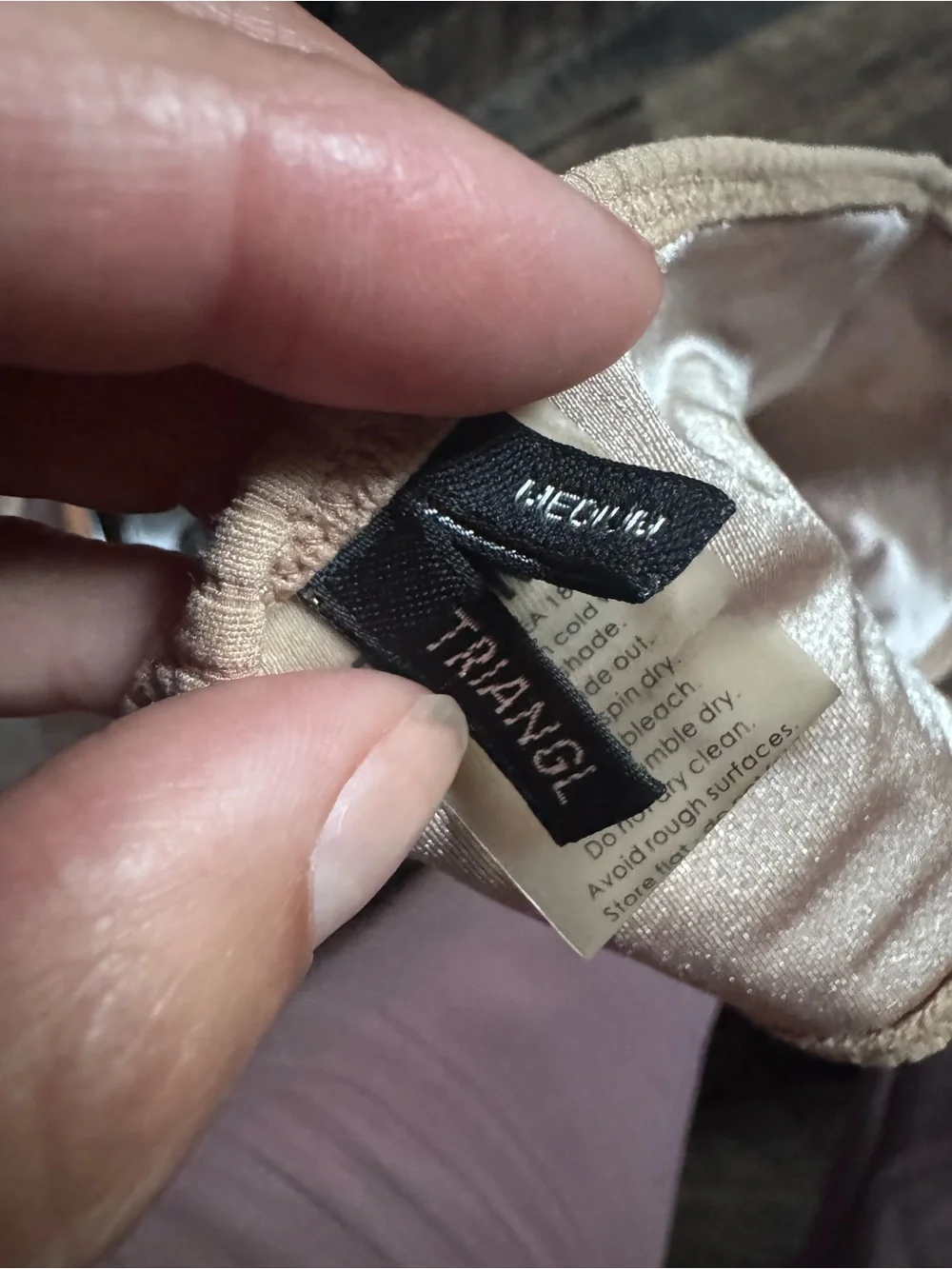triangl swimwear Ribbed Bandeau Bikini in Light Taupe